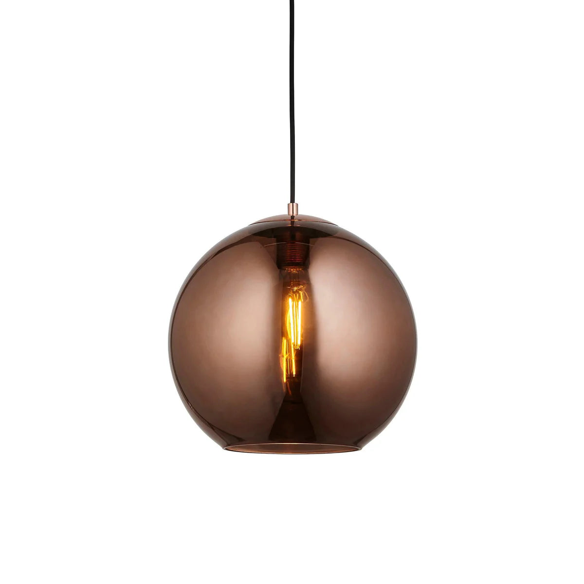 Copper Mirrored Glass, Pendant Kitchen Light, Modern Black Hanging Fixture