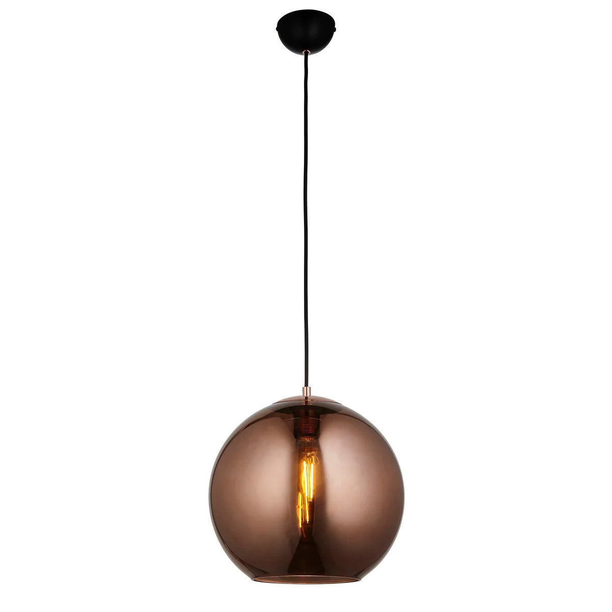 Copper Mirrored Glass, Pendant Kitchen Light, Modern Black Hanging Fixture