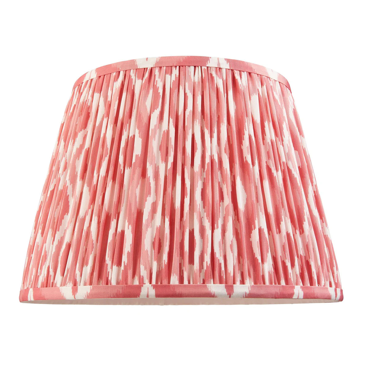 White Beaded Floor Lamp with Coral Pattern Fabric Shade, 1-Light Living Room Lighting