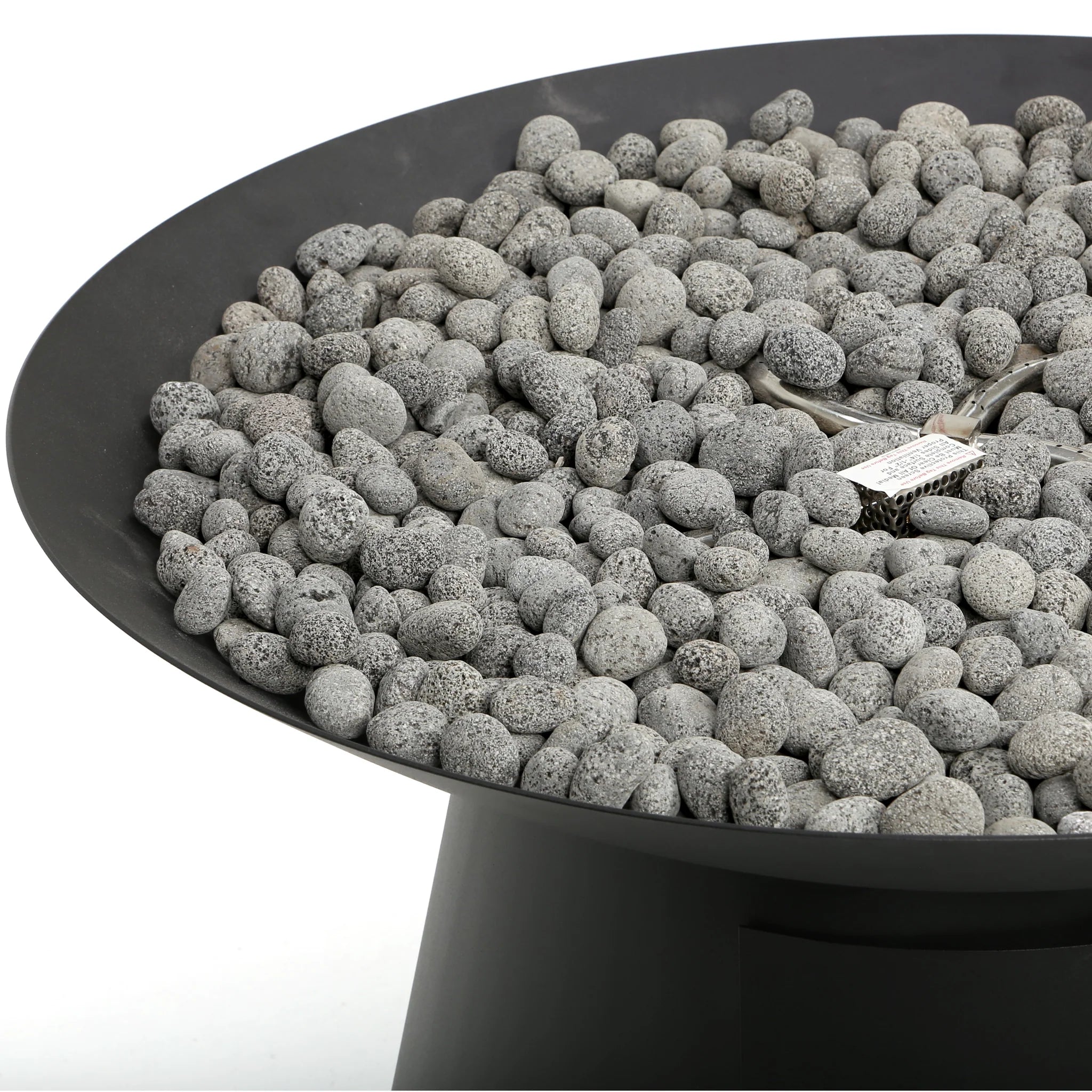 Modern Round Aluminum Outdoor Fire Pit with Carbon Finish, 36-Inch Patio Fire Bowl