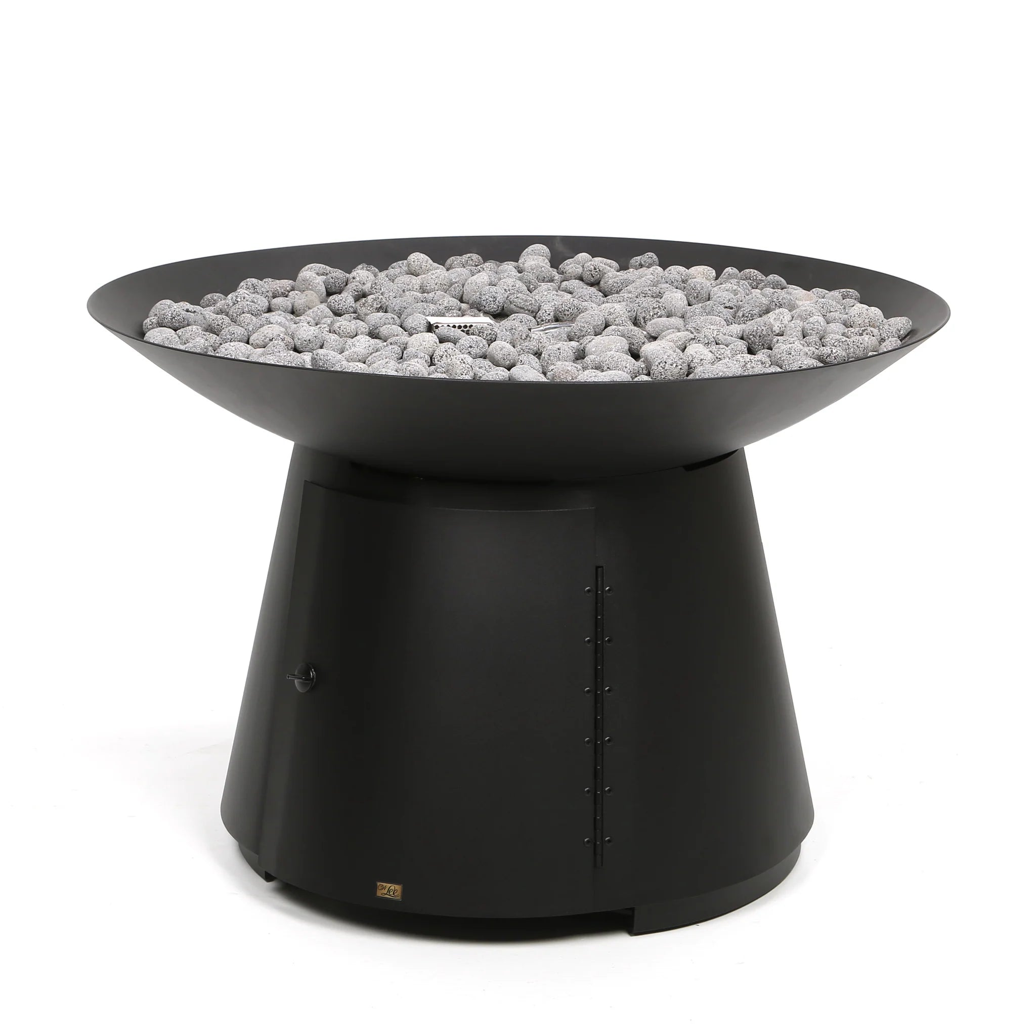 Modern Round Aluminum Outdoor Fire Pit with Carbon Finish, 36-Inch Patio Fire Bowl