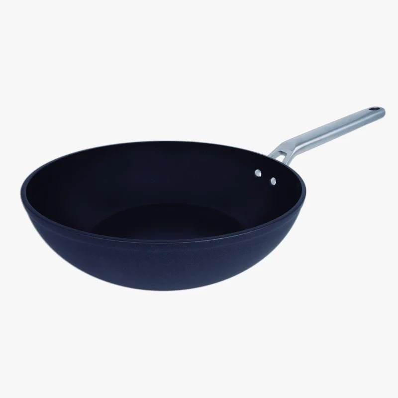 Blue Nonstick Wok, 11-Inch with Stainless Steel Handle, Wok