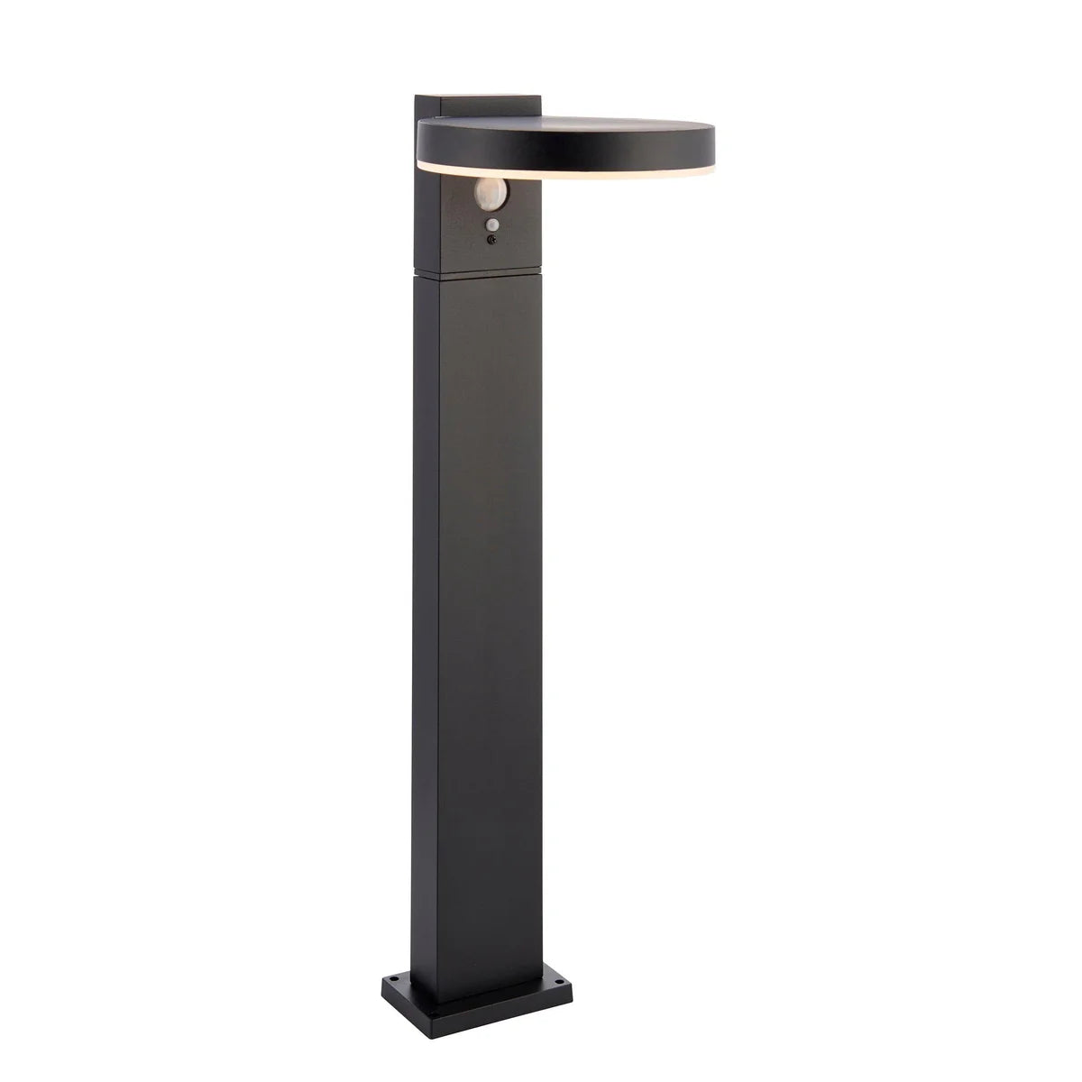 Black LED Motion Sensor Outdoor Post Light, 1-Light Modern Outdoor Lighting