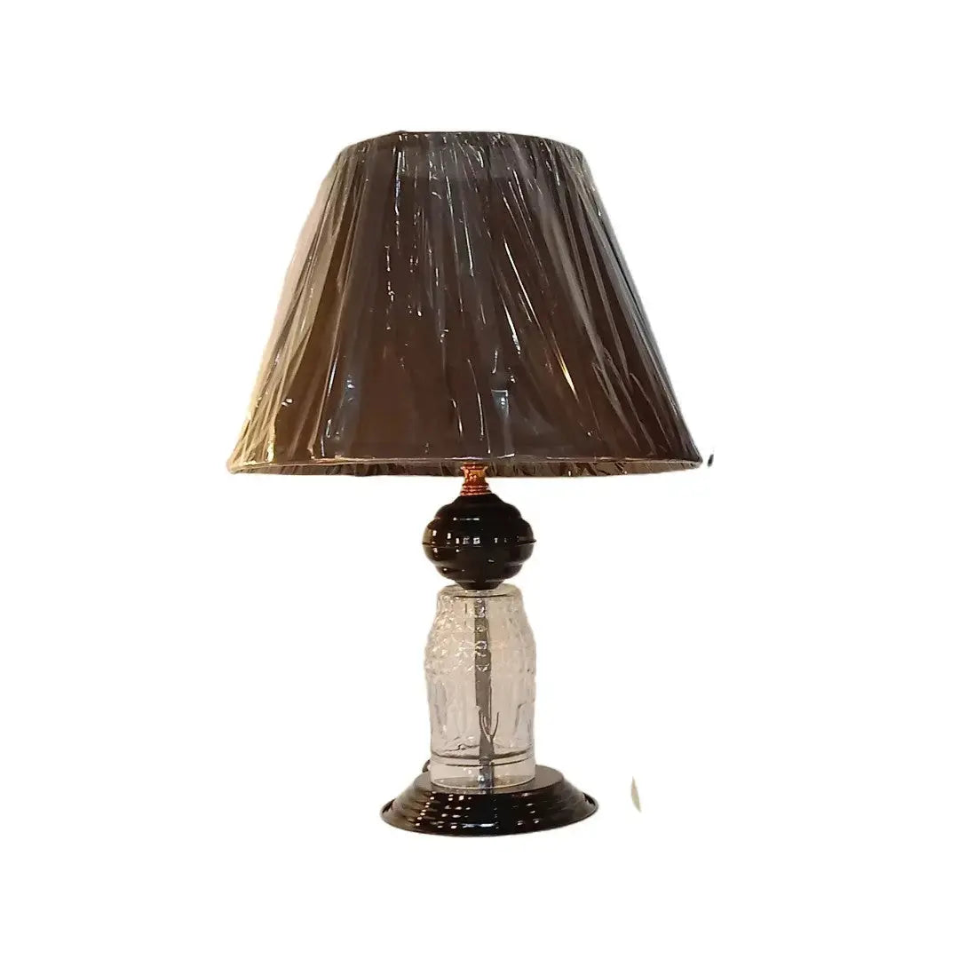 Glass & Black Bedside Lamp Set, Modern Elegant Shade, 2 Piece Table Lamps