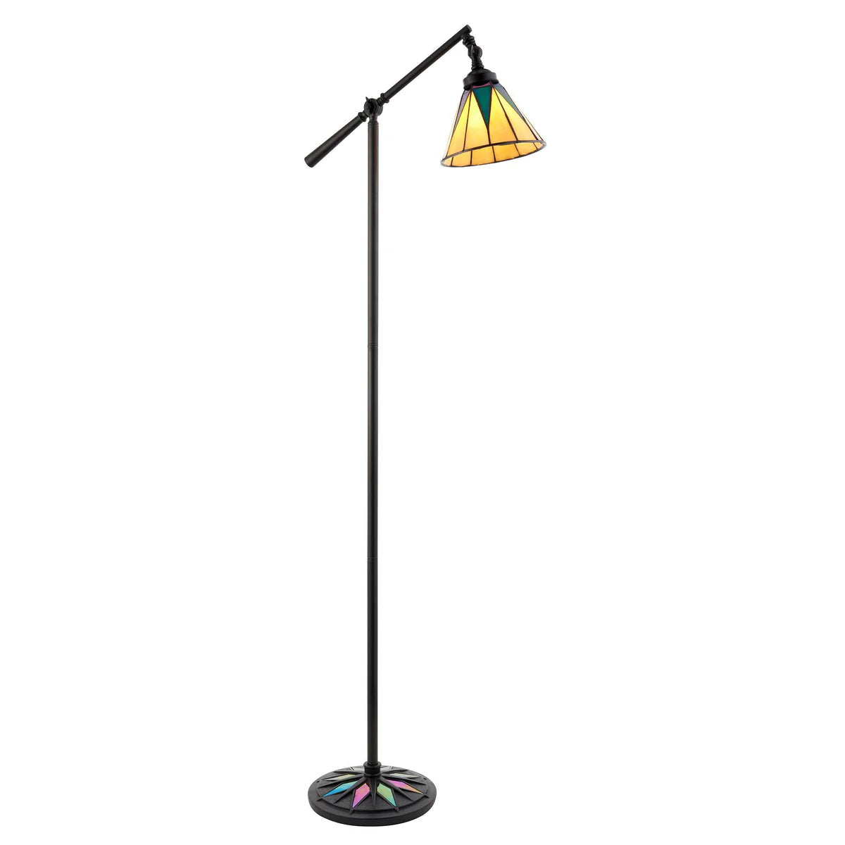 Tiffany Style Adjustable Floor Lamp, Black Finish, 1-Light Living Room Lighting