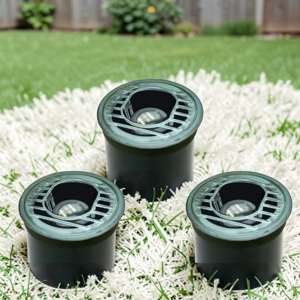Verdigris Bronze In-Ground LED Landscape Spot Light, 1-Light Outdoor Lighting