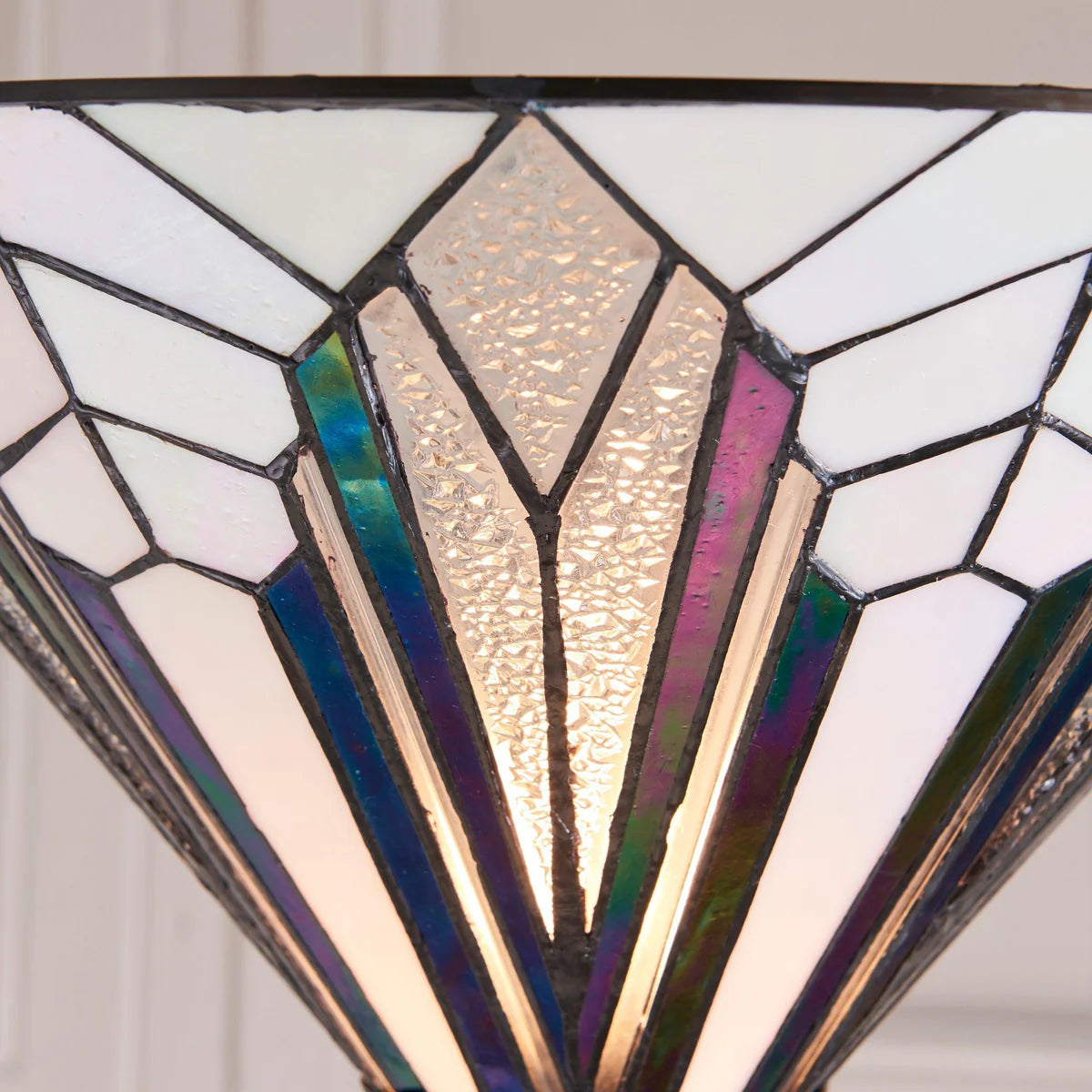 Tiffany Uplight Floor Lamp, Multicolor Glass Shade, 1-Light Living Room Lighting