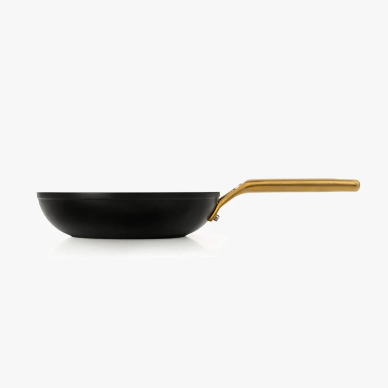 Black Ceramic Nonstick Frying Pan, 8-Inch with Gold Handle, Frying Pan