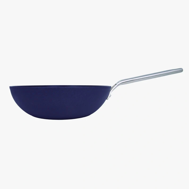 Blue Nonstick Wok, 11-Inch with Stainless Steel Handle, Wok