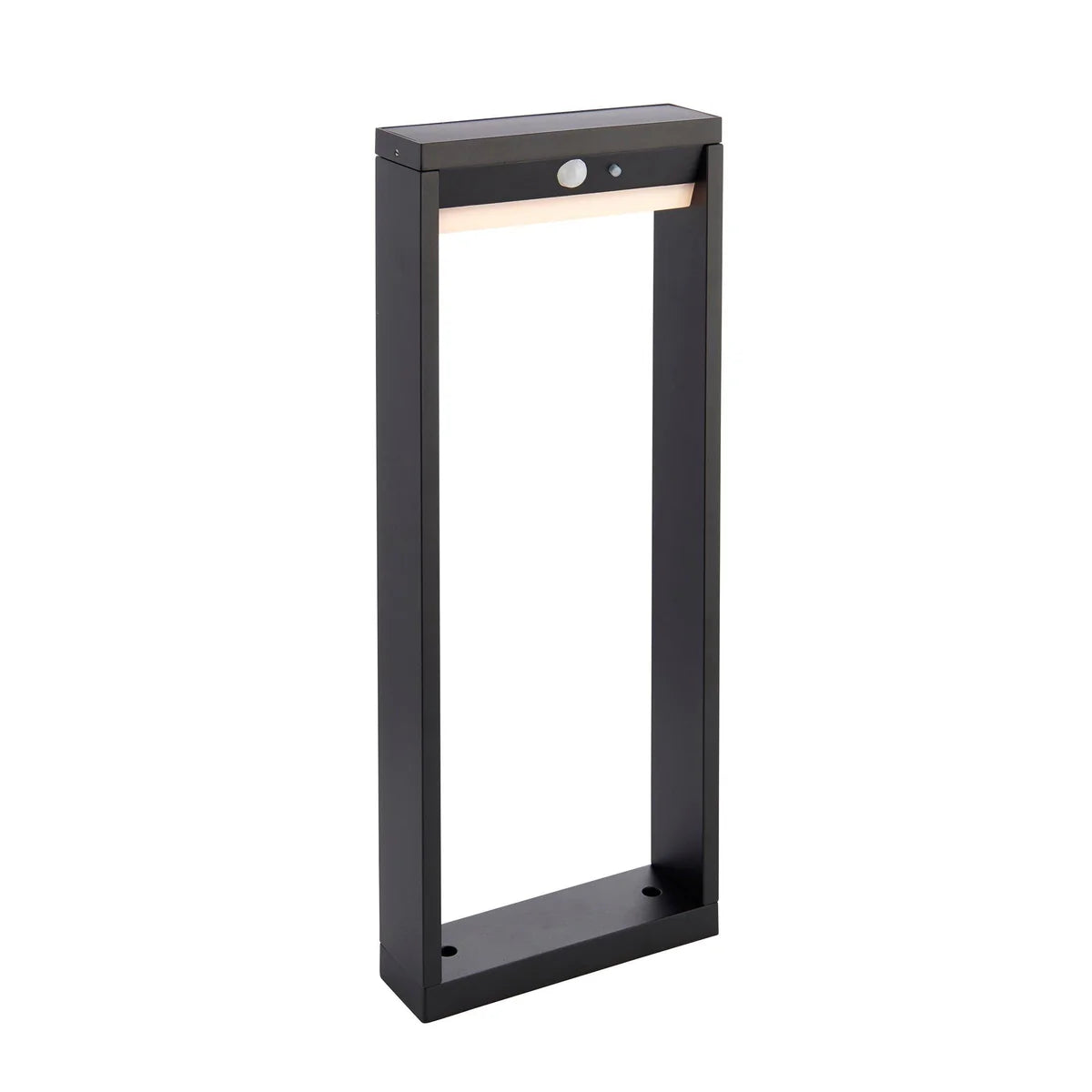 Black Rectangle Solar LED Motion Sensor Path Light, 1-Light Modern Outdoor Lighting