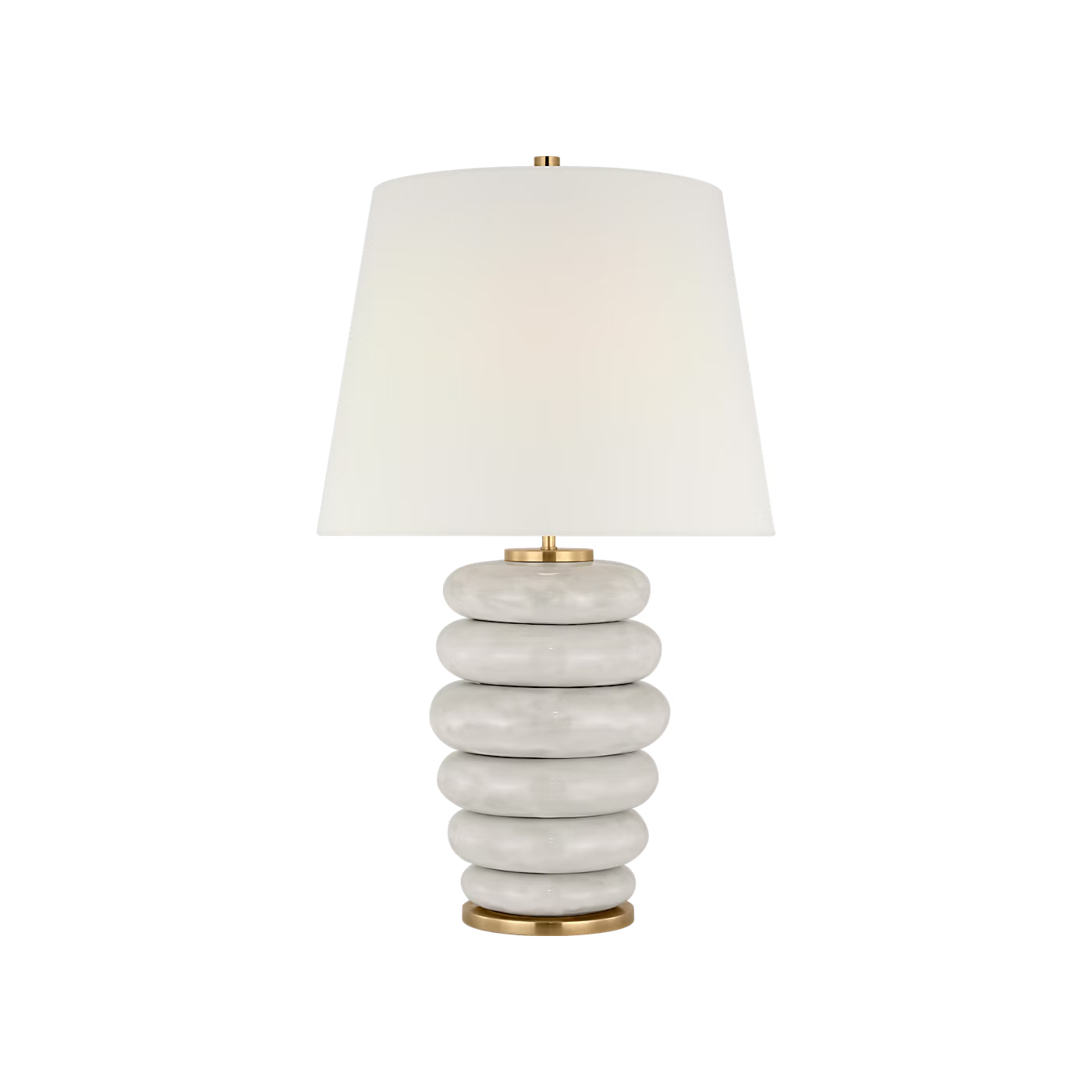 Ceramic Table Lamp, White Textured Base with Fabric Shade, 1 Piece Bedside Lamp