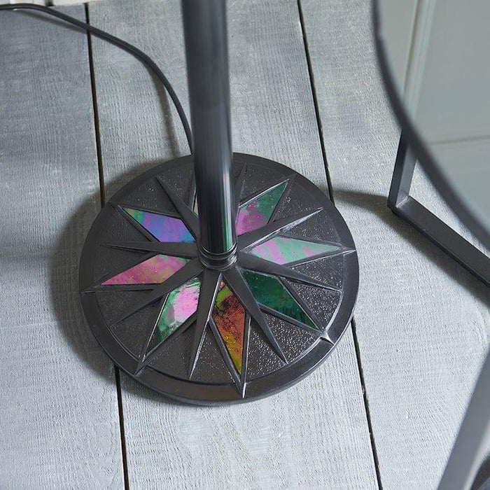 Tiffany Uplight Floor Lamp, Multicolor Glass Shade, 1-Light Living Room Lighting