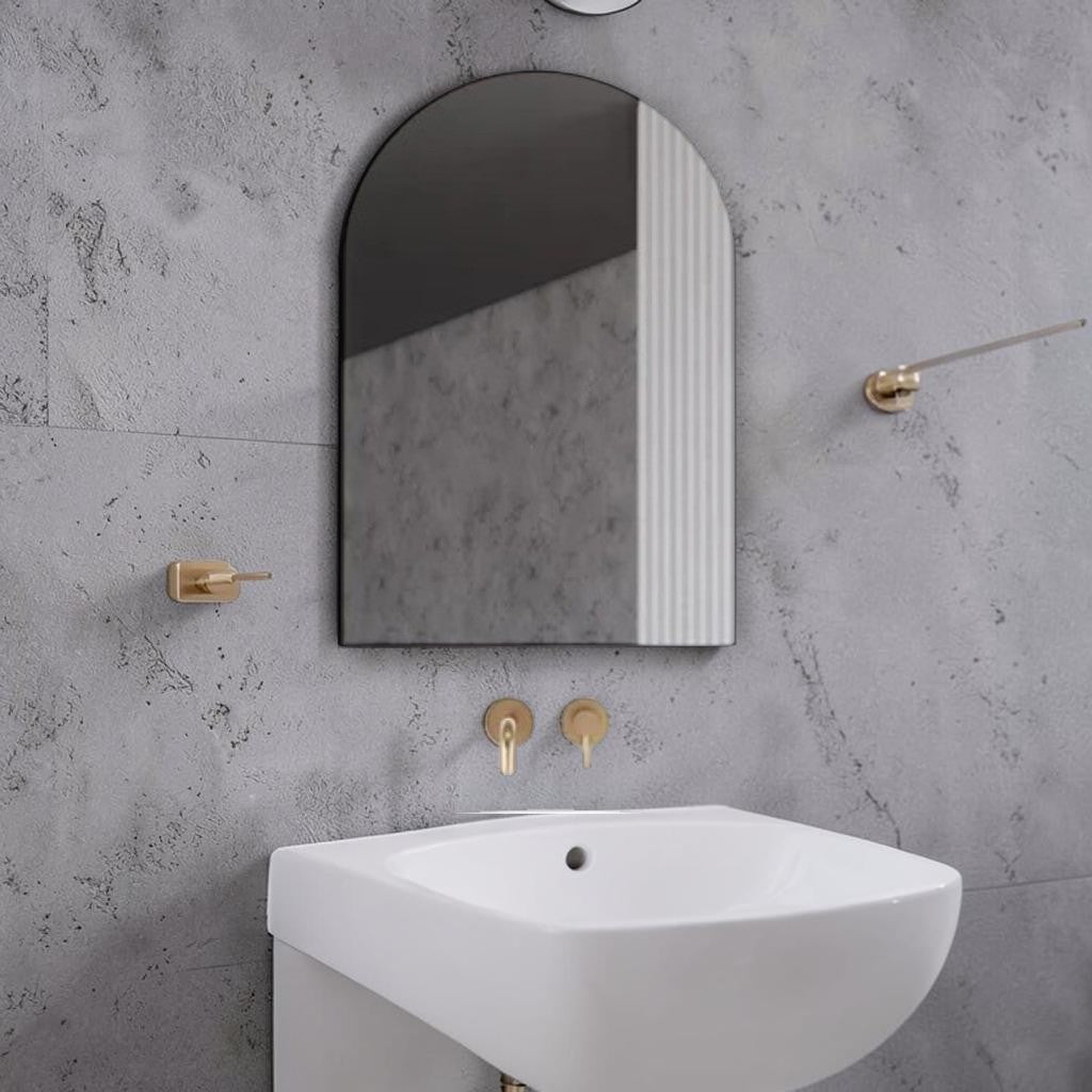 Arch LED Bathroom Cabinet, White Wall Mounted Mirror Storage with Backlit Lighting
